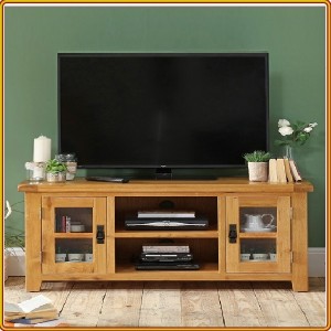 Rustic Oak : TV 150cm - Kệ Ti Vi , CD + 2 Cánh Kính